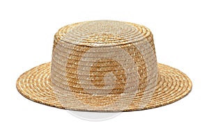 Front view of summer straw hat