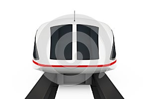 Front View of Super High Speed Futuristic Commuter Train. 3d Rendering