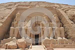 Front view of the temple of Abu Simbel