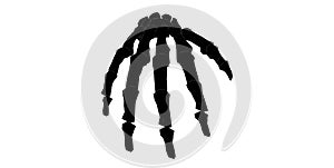 Front view of forearm in black and white isolated background