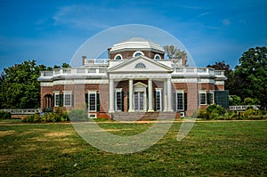 Front view of Thomas Jefferson's Monticello home