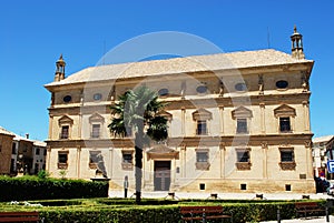 Front view of the Town Hall housed in the Palacio de las Cadenas, Ubeda, Spain.