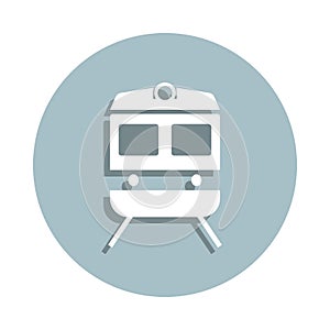 Front view train, transport badge icon. Simple glyph, flat vector of transport icons for ui and ux, website or mobile application