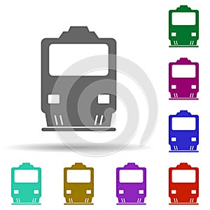 Front view train, transport in multi color style icon. Simple glyph, flat vector of transport icons for ui and ux, website or