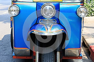 Front view of tuk tuk symbol vehicle of thailand