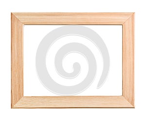 Front view of unpainted wood pictures frame