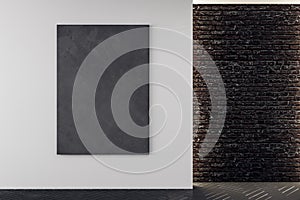 Wall with empty poster in billboard interior