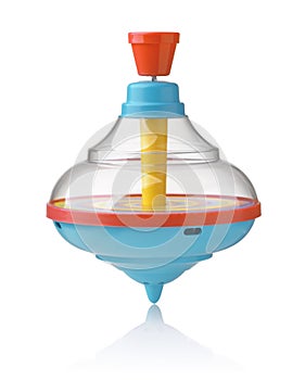 Front view of whistling spinning top