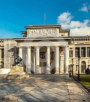 Front view of world famous Prado museum