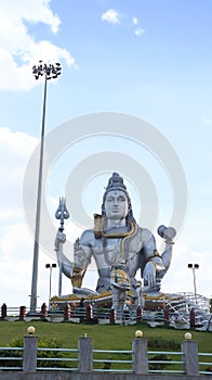 Front View of Worlds Second Largest Statue of Lord Shiva of 130ft High, Murudeshwara, Uttara Kannada, Karnataka