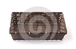 Front viewe of empty bamboo wicker tray