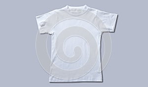 Front views on boys t-shirts with shadow  on grey background. Mockup for design