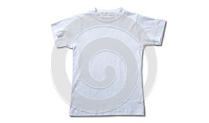 Front views on boys t-shirts with shadow isolated on white background. Mockup for design