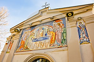 Front wall of The Assumption Church