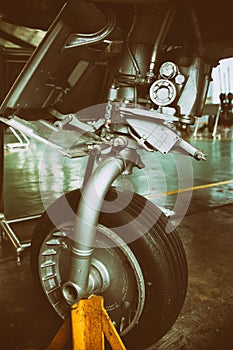 Front Wheel Aircraft Undercarriage Detail