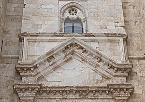 Front window Castel Del Monte in Andria in southeast Italy