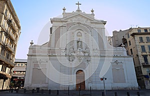 The frontage of the ancient church Saint Ferreol ,Marseille , South France photo