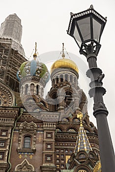 Frontage Church of the Savior on the Spilled Blood St Petersburg Russia