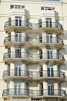 Frontage of seaside hotel photo