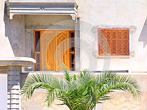 Frontage of tunisian house. photo