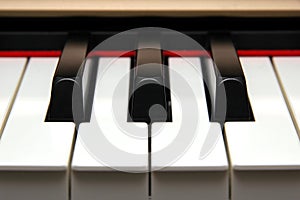 Frontal Closeup of Piano Keys