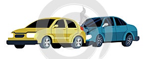 Frontal Collision Traffic Accident vector