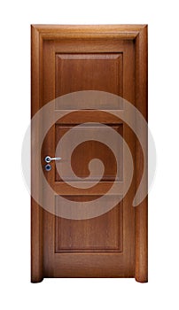 Door isolated on white photo
