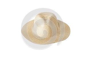 Frontal isolated straw hat