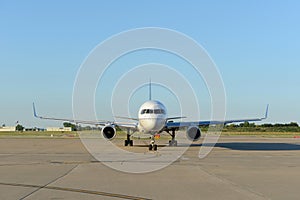 Commercial aircraft on the tarmac