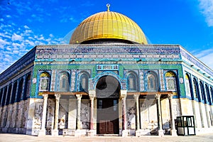 Frontal view of the Dome of the Rock, Jerusalem, Israel