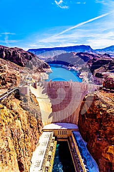 Frontal View of the Hoover Dam from the Mike O`CallaghanÃ¢â‚¬â€œPat Tillman Memorial Bridge