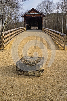 A Frontal View of the Humpback Covered Bridge, Virginia, USA