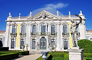 Frontal view of the Queluz Palace, Portugal.