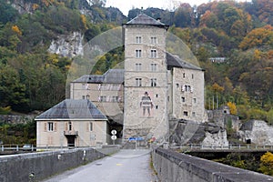 Frontal view of St. Maurice History fortress, Switzerland