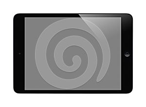 Frontal view of a tablet isolated on white