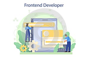Frontend developer concept. Website interface design improvement