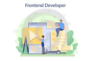 Frontend developer concept. Website interface design improvement