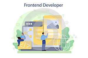 Frontend developer concept. Website interface design improvement