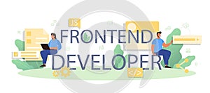 Frontend developer typographic header. Website interface design