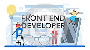 Frontend developer typographic header. Website interface design