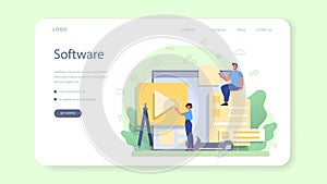 Frontend developer web banner or landing page. Website