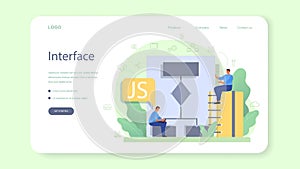 Frontend developer web banner or landing page. Website