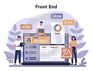Frontend development concept. Website interface design improvement.