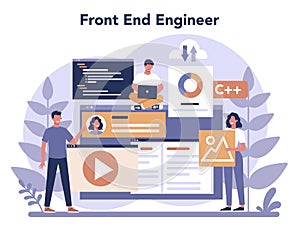 Frontend development concept. Website interface design improvement.