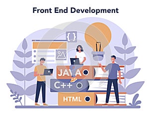 Frontend development concept. Website interface design improvement.