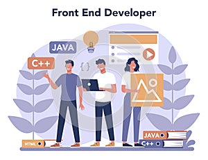 Frontend development concept. Website interface design improvement.