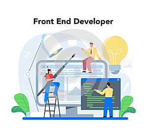 Frontend development concept. Website interface design improvement.