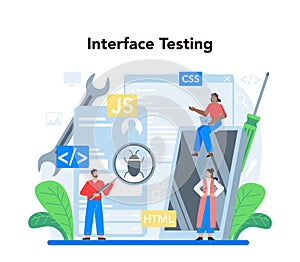 Frontend development concept. Website interface design improvement.