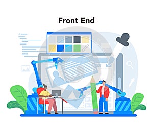 Frontend development concept. Website interface design improvement.