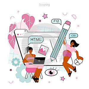 Frontend development concept. Website interface design improvement